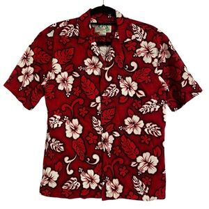 Vintage KYs Classic Red Floral Hawaiian Shirt • Made in Hawaii
